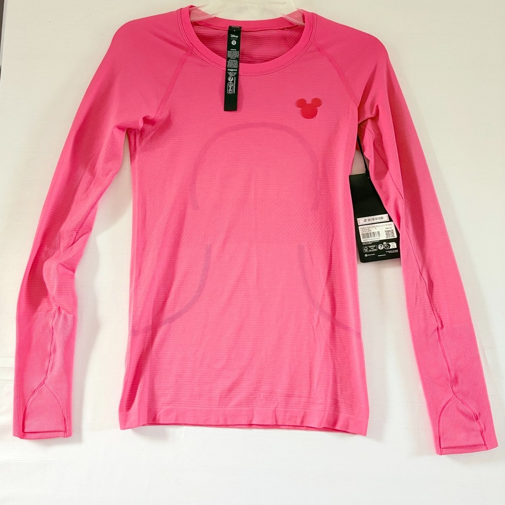 Lululemon Disney Swiftly Tech Long Sleeve 2.0 Pink Lip Gloss LW3HE3S Size 4 NWT